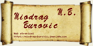 Miodrag Burović vizit kartica